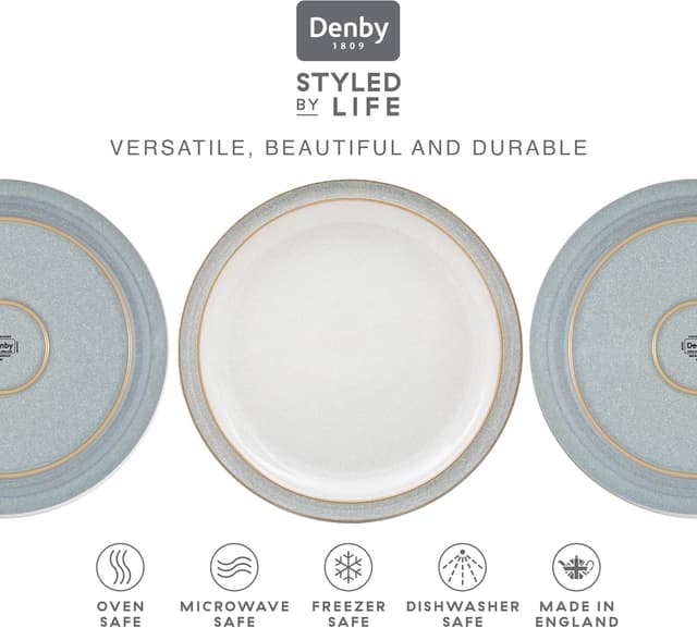Thumbnail 2 de Denby Elements Light Grey Dinner Plates 26.5cm 🍽