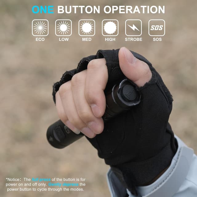 Detalle de WUBEN C3 LED rechargeable mini torch – 1200 lumens, Type-C charging, IP68 waterproof