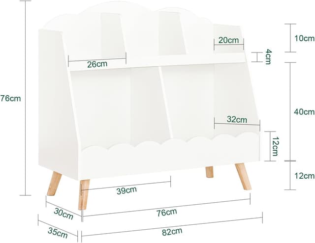 Detalle de SoBuy Bibliothèque Enfant en forme de nuage KMB100-W (5 compartiments ouverts) – 82 x 35 x 76 cm