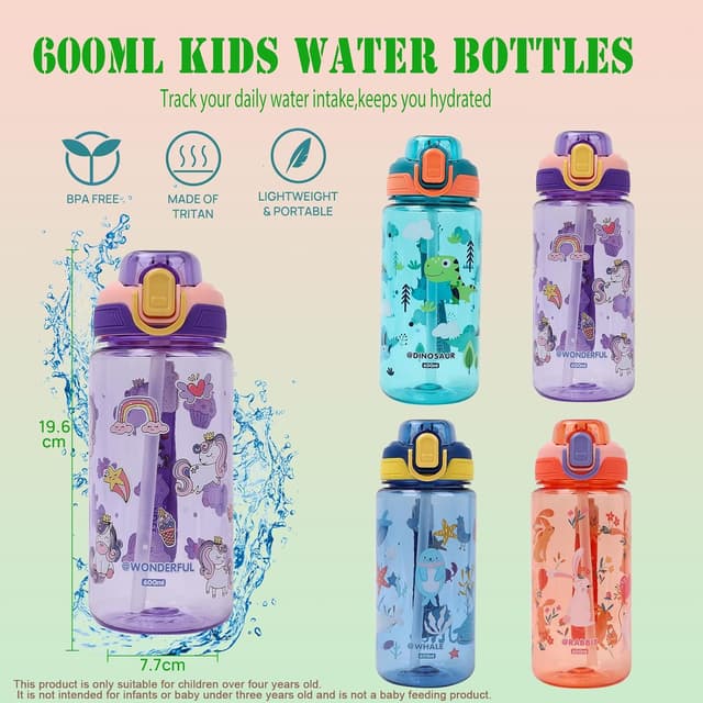 Thumbnail 3 de SENBSLAN 600ml kids water bottle