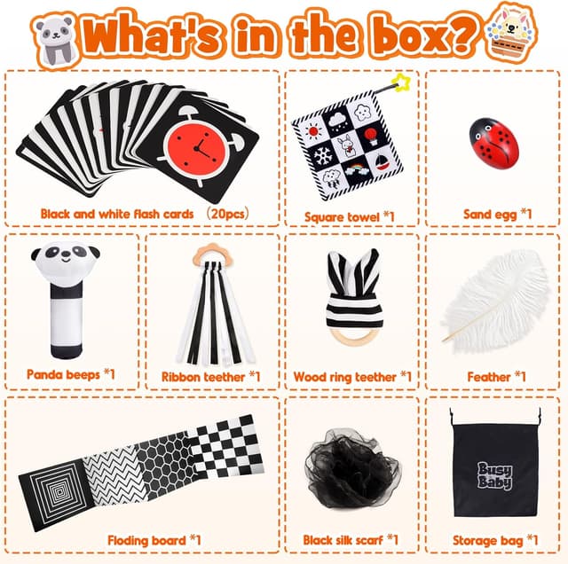Thumbnail 4 de HappyKidsClub Black and White Sensory Toys for 0–6 Months 👶