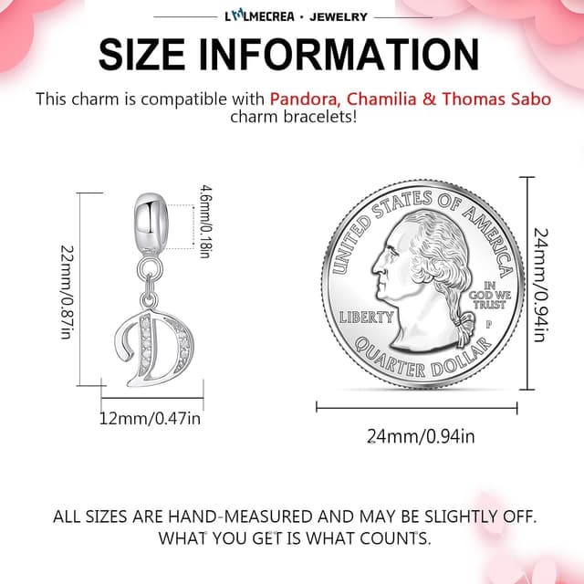 Detalle 2 de LMLMECREA Initiale D Charm 925 Silber