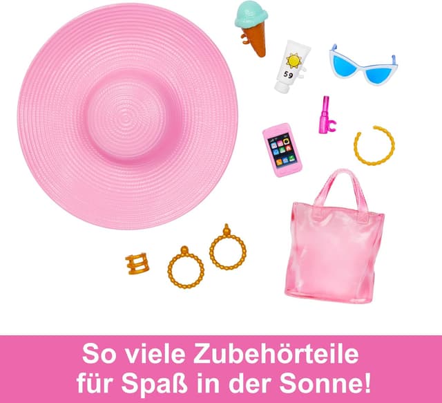 Thumbnail 2 de Barbie HPL73 Badepuppe mit Strand-Set