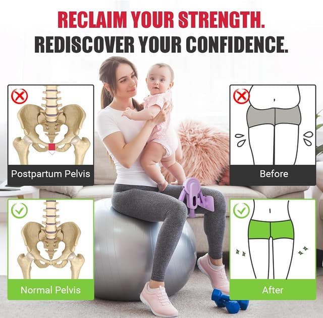 Detalle 2 de Thigh Trainer Thigh Exerciser 10–100lb Adjustable Resistance Pelvic Floor Trainer with Leg Band & Poster