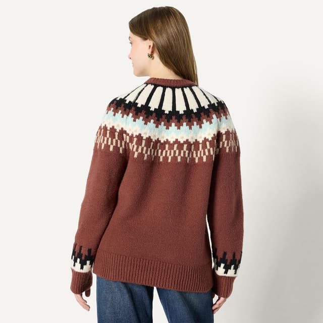 Detalle 2 de Amazon Essentials Damen Fair-Isle Oversize-Pullover mit Rundhalsausschnitt „Demis Favorit“