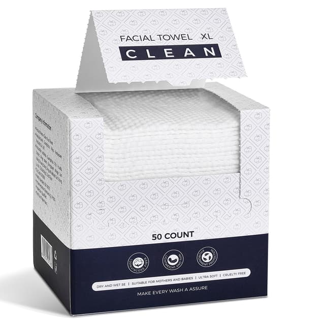 Detalle de Disposable Face Towels XL 50 Count 🧻