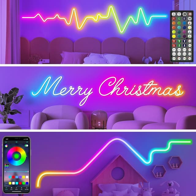 Thumbnail 6 de AHRLHR 10 m Neon-LED-Streifen (IP68) mit App & Fernbedienung – für Innen und Außen