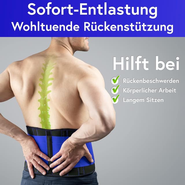 Detalle de VIGO SPORTS Rückenbandage mit waschmaschinenfestem Lendenwirbelstütz-Gürtel (Anti-Schweiß) für Herren & Damen