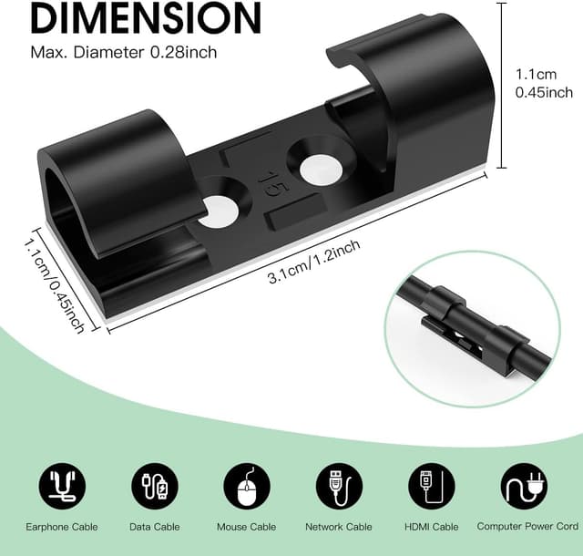 Detalle 2 de AGPTEK 70PCS Clips Câbles Rangement 70 pièces