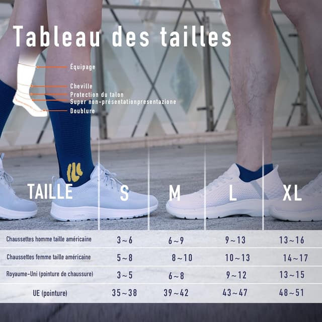 Detalle 2 de BRISIRA Coolmax Bambou — chaussettes de running/ randonnée avec compression (lot de 3)