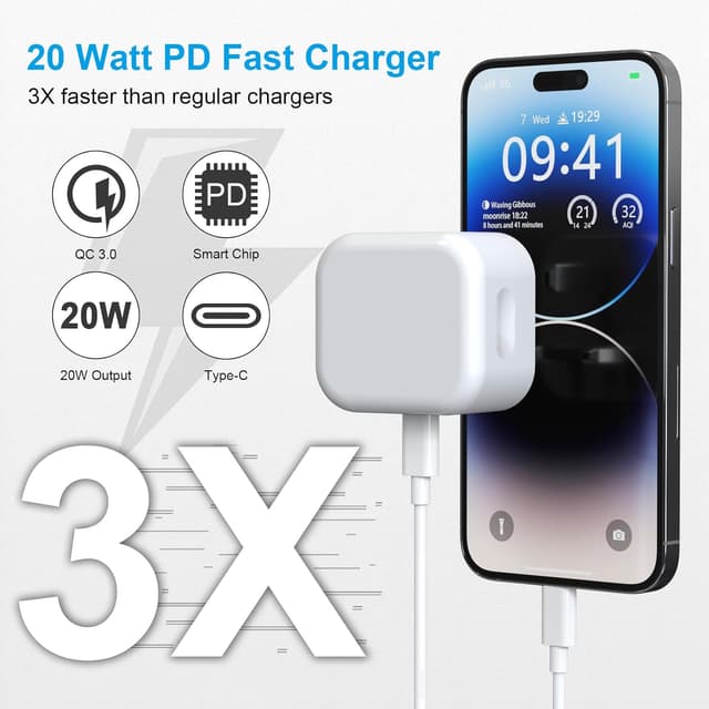 Detalle de iPhone USB C charger 20W 3 pack