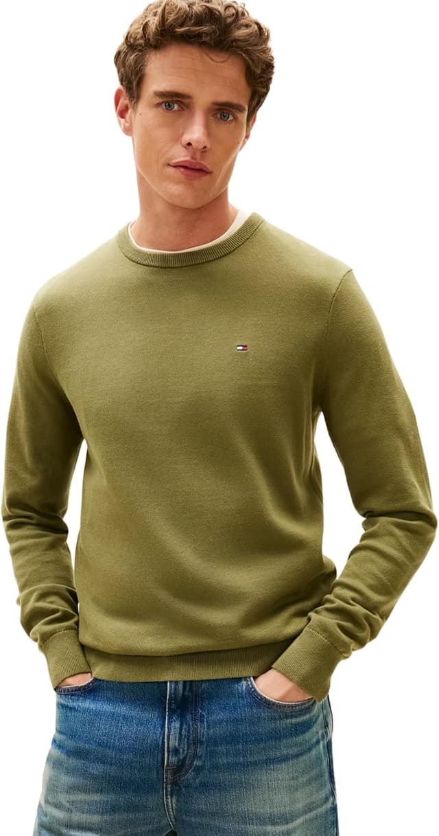 Detalle de Tommy Hilfiger Adaptive Essential : pull-over homme en coton col rond