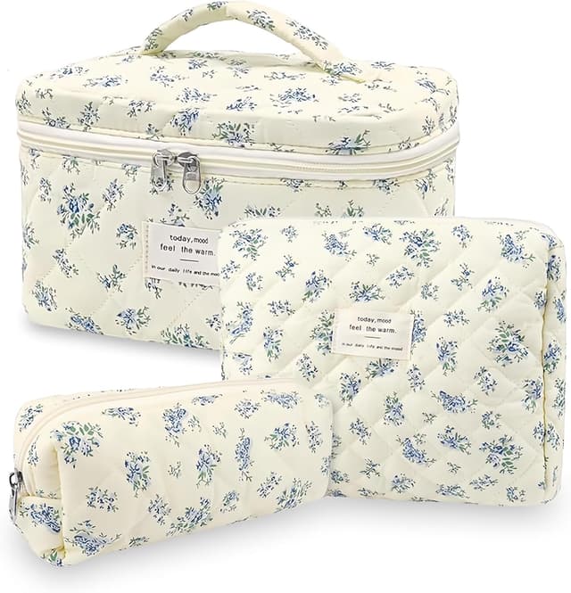 Detalle de Aucuu Kosmetiktasche Set 3-teilig mit Blumen