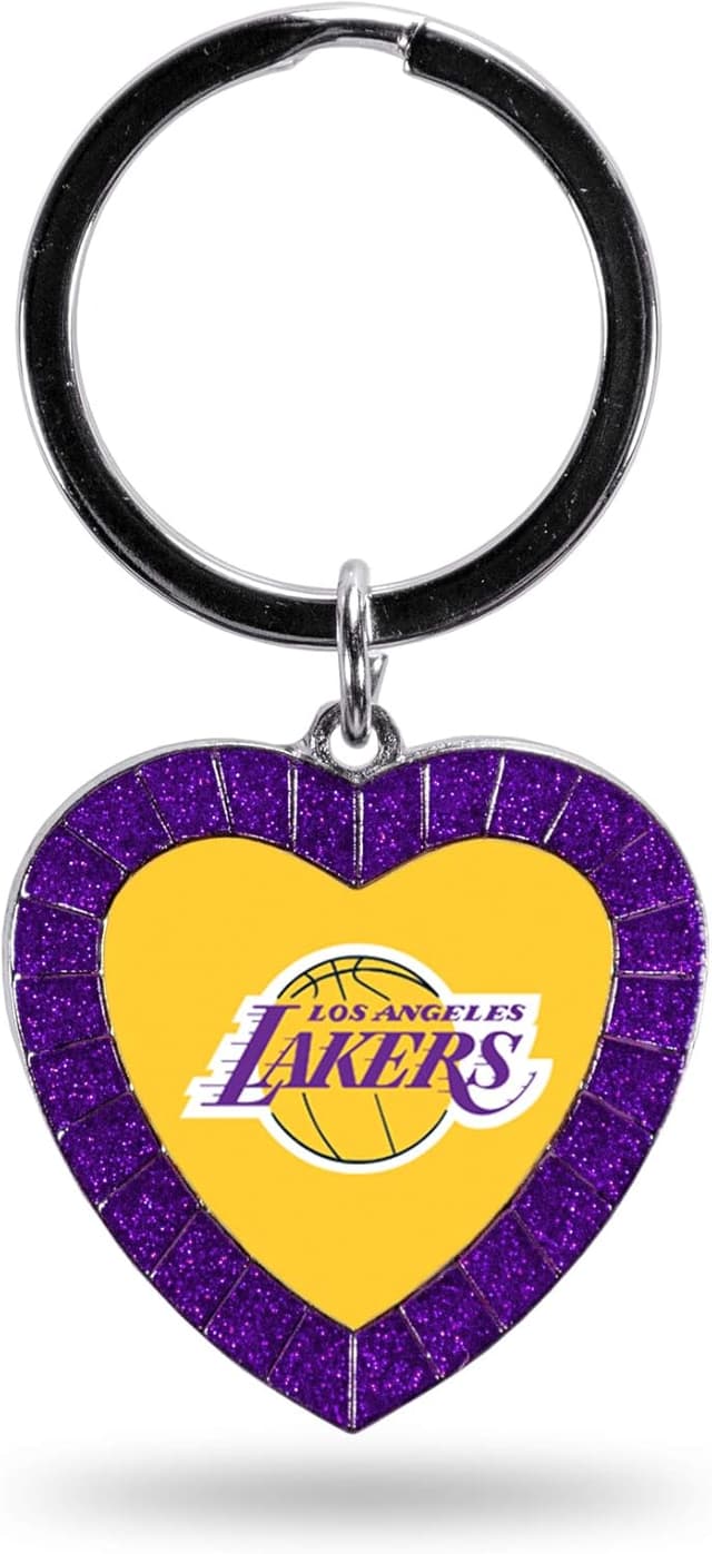 Detalle de NBA Basketball Rhinestone Heart Keychain with Split Keyring