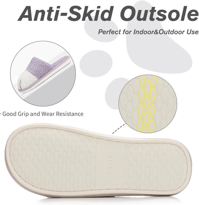 Detalle de GOEWY Winter Hausschuhe Damen mit Tiermotiv – warme, rutschfeste Plüsch-Pantoffeln für Indoor & Outdoor