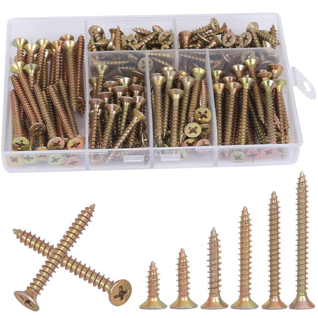 Detalle de AMLOOPH M3.5 wood screws assortment (190pc) in plastic box