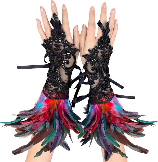 Imagen de YOUYIKE Feder Manschetten Spitzenarmbänder 🎭 en OfertitasTOP