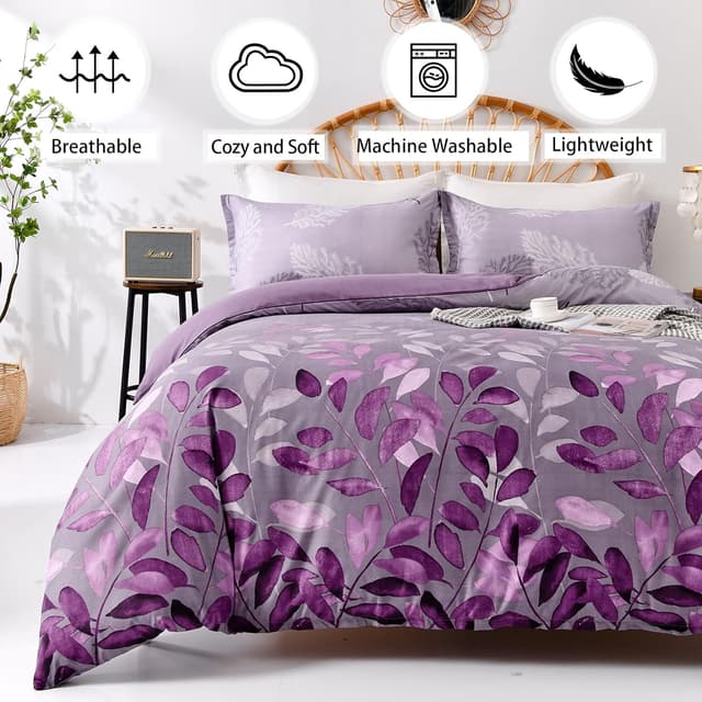 Detalle de DJY Purple Duvet Cover Double 200x200cm