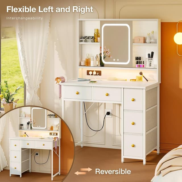 Thumbnail 6 de ODK dressing table 90x40x139cm with LED mirror