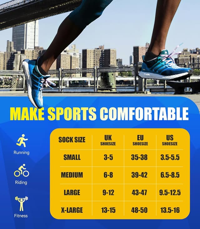 Detalle 2 de PULIOU running socks, 6 pairs ankle