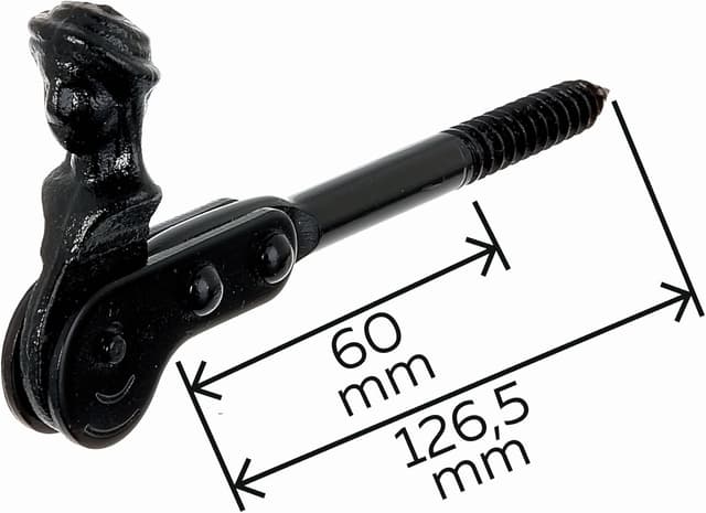 Detalle 2 de Alberts 307486 Arrêt de volet tête bergère noir laqué (set de 3) à visser ou à sceller