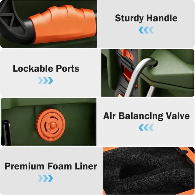 Detalle de MONOJOY IP67 Waterproof Hard Carrying Case for Starlink Mini (Starlink Mini Case with Precision-Cut Foam)