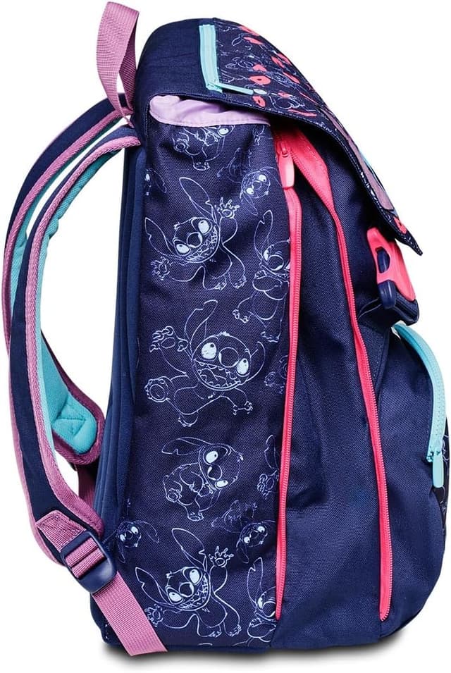 Detalle de Seven Schulranzen für Grundschule – erweiterbarer Rucksack (ab 1. Klasse) mit Lilo-&-Stitch-Design