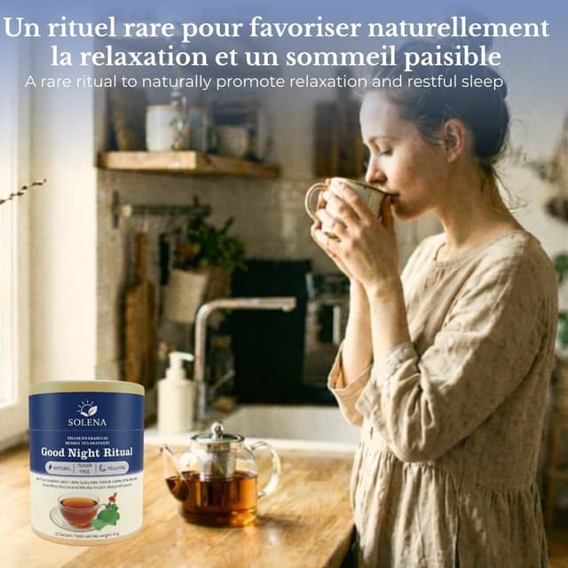 Thumbnail 6 de SOLENA Rituel Santé Sommeil et Endormissement — Tisane relaxante au granule instantané à la mélisse (15 sachets)