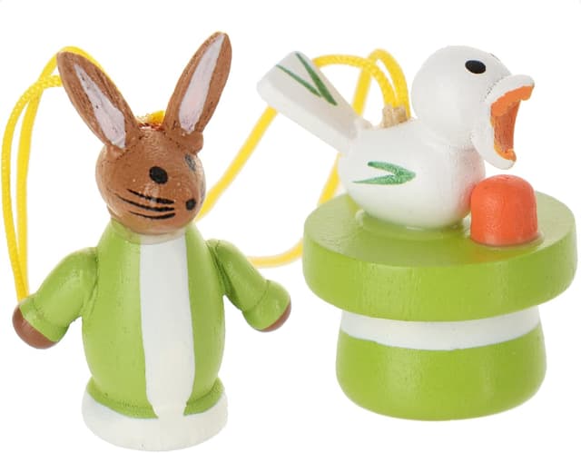 Thumbnail 6 de Com-four® 34x Figurines en bois Pâques 🎀