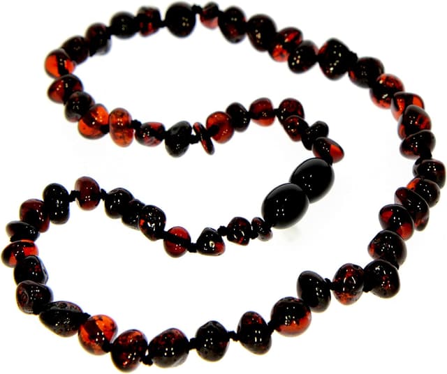 Detalle de SilverAmber Jewellery Collana in ambra baltica 100% naturale (Cognac, ciliegia, miele, limone o ombré) lucida e grezza