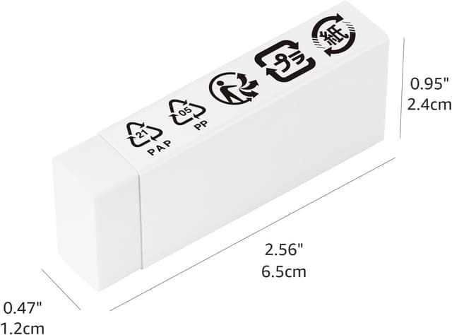 Detalle 2 de Amazon Basics Radiergummi Blockform 10 Stück ✏