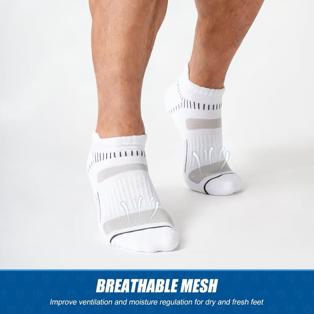 Detalle de Niofind Trainer Socks (6 Pairs) Cushioned Ankle Low Cut Sports Socks for Men & Women