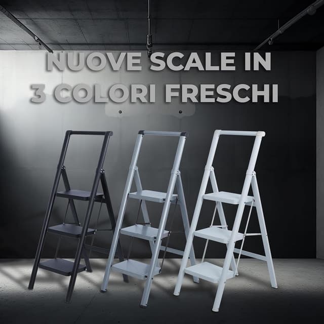 Thumbnail 4 de UZIRO Scaletta 3 gradini in acciaio