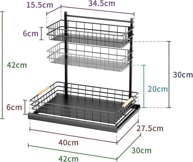 Thumbnail 6 de SUMAITech Organizador Bajo Fregadero Metal, 2 Niveles Ajustables