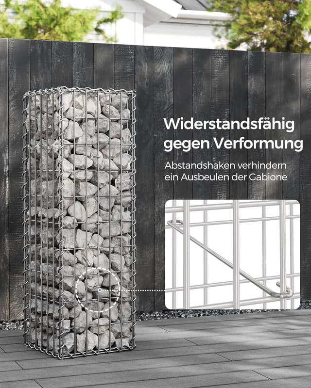 Detalle 2 de SONGMICS Gabionenkörbe 100 x 30 x 30 cm
