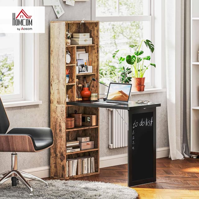 Thumbnail 1 de HOMCOM Bureau Informatique Pliable 98x51x153cm