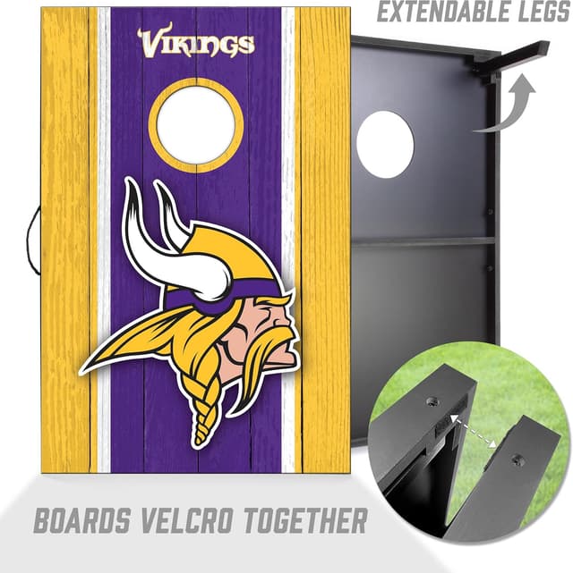 Detalle de YouTheFan NFL Portable Cornhole Game (2' x 3') with Logo Bags