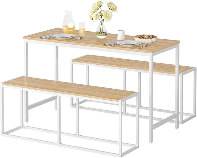 Thumbnail 4 de HOOBRO Banco 2 plazas Taburete Industrial Blanco