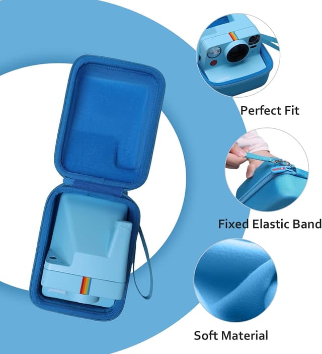Detalle de XANAD Tasche für Kamera – kompatibel mit Polaroid Now Gen 3 / Now Gen 2 / Polaroid i Type (Blau)