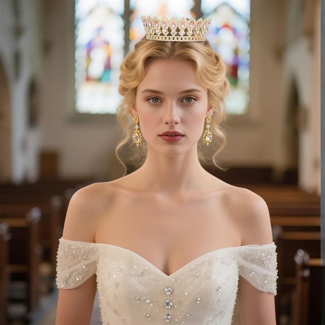 Thumbnail 6 de KEUKORZ Rosa Gold Tiara Braut Tiara Diamantkranz