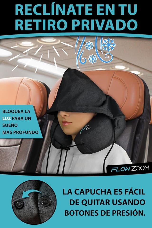 Thumbnail 6 de FLOWZOOM Almohada de Viaje Hinchable para Mujeres ✈️ Talla M Negro