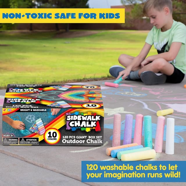 Detalle 2 de JOYIN 120 PCS sidewalk chalk set
