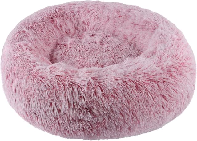 Detalle de BVAGSS rundes Hundebett & Katzenbett (Donut) aus flauschigem Plüsch, waschbar – XH034