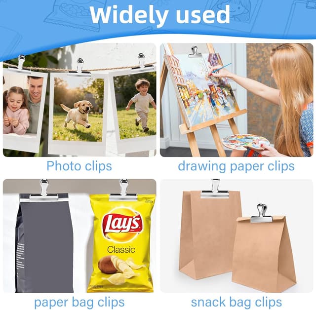 Detalle 2 de Lociban set da 12 mollette chiudi sacchetti in acciaio inox da 77 mm (argento)