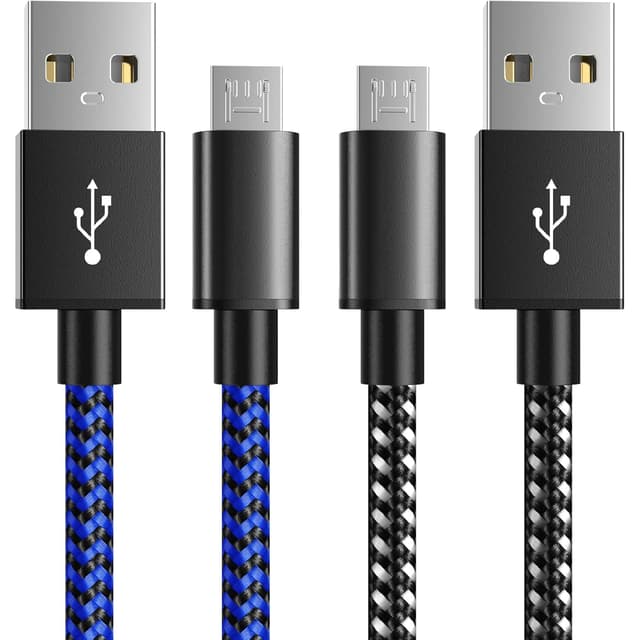 Detalle de 6amLifestyle PS4 3m Micro USB braided charging & sync cable, 2-pack for PS4 Slim/Pro and Xbox One controllers