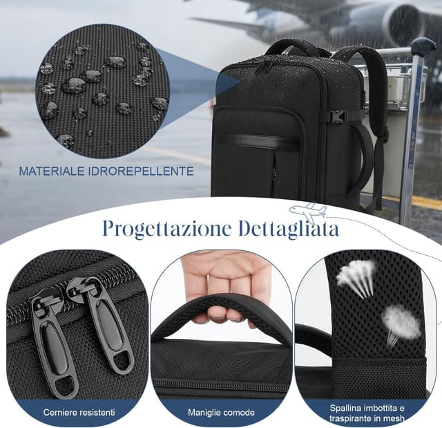 Thumbnail 5 de VSNOON Zaino Ryanair 40x30x20 24L con tasca bagnata