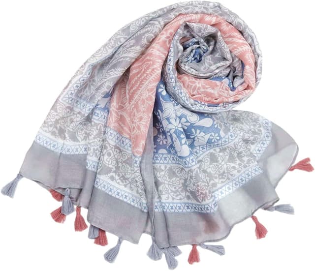 Detalle 2 de MAIRY Women Long Soft Warm Tartan Tassel Scarf (180 x 90cm) for shawl, wrap and neck styling