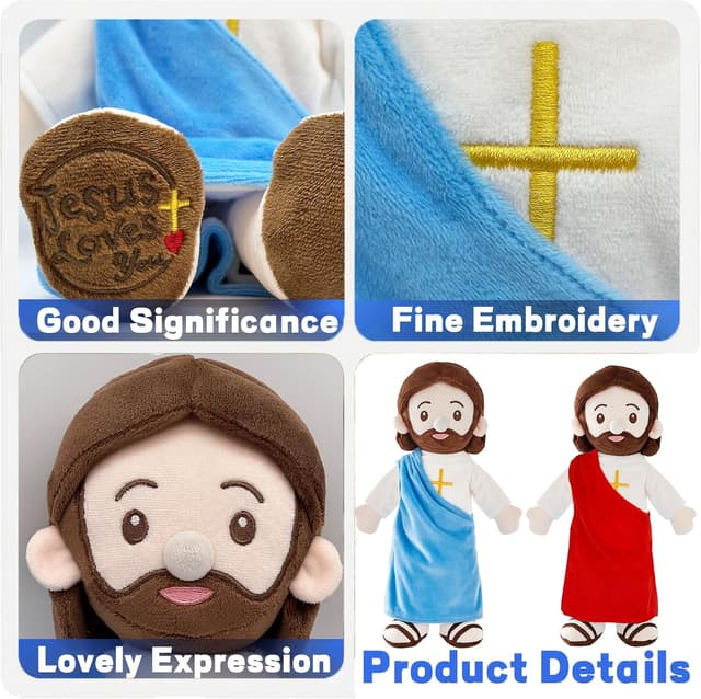 Detalle 2 de Jesus Plush Doll 14.2 in Blue