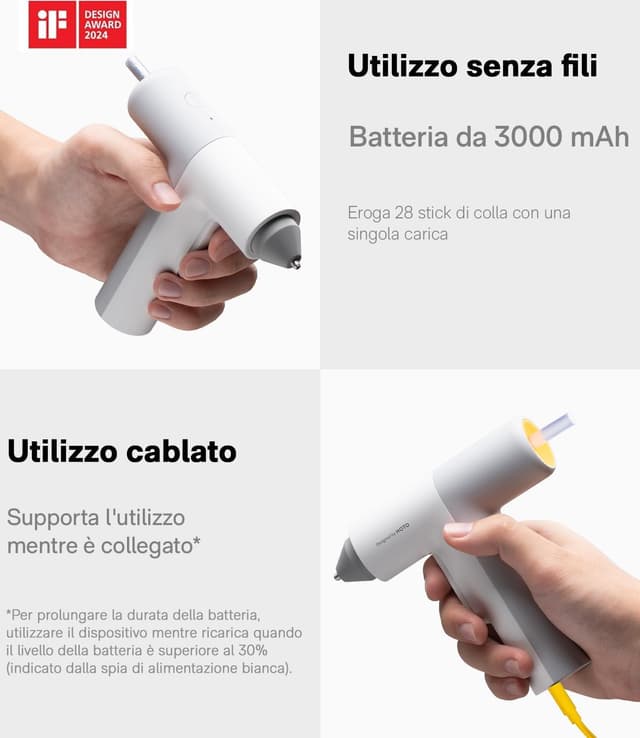 Thumbnail 3 de HOTO Pistola Colla a Caldo Senza Fili Pro 3000 mAh