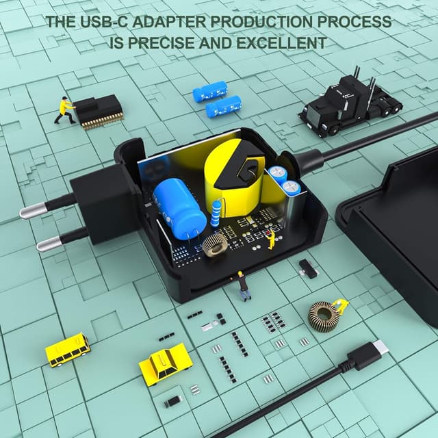 Detalle de Chargeur USB‑C portable 65 W pour ordinateur (MacBook Pro/Air, Zenbook, ThinkPad Yoga, Chromebook, etc.)